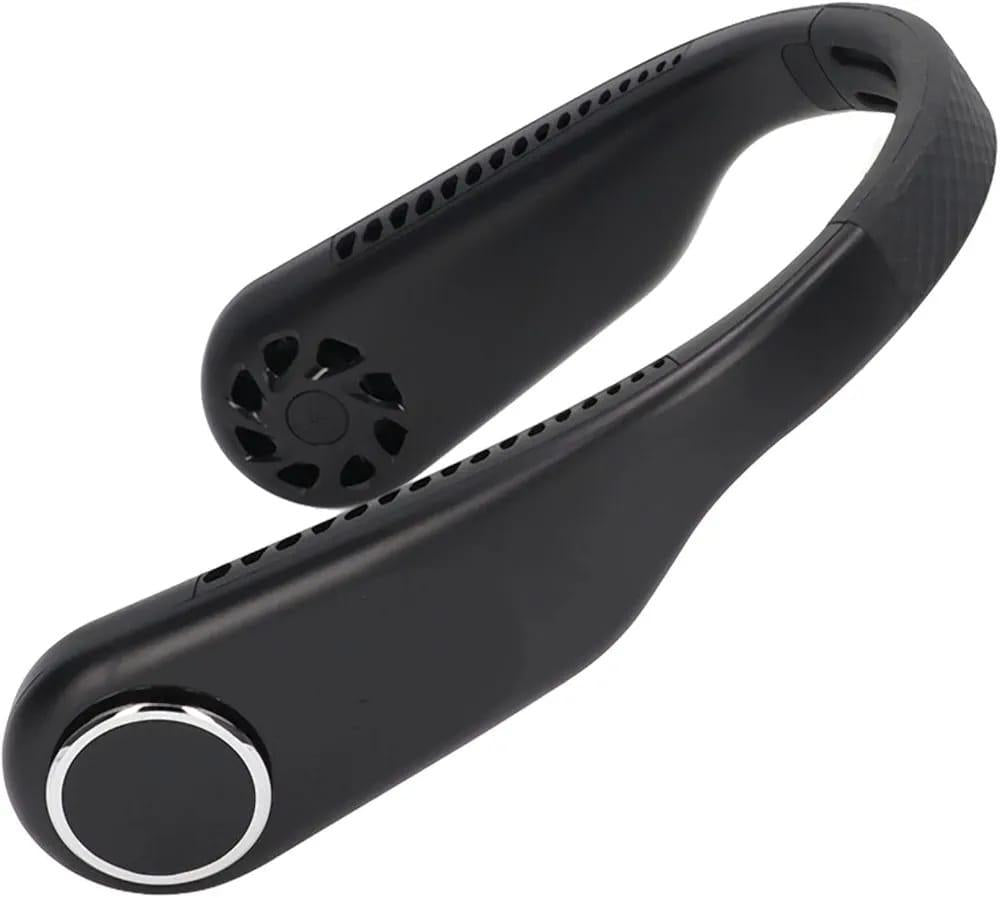Black carabiner with a metallic ring on a white background