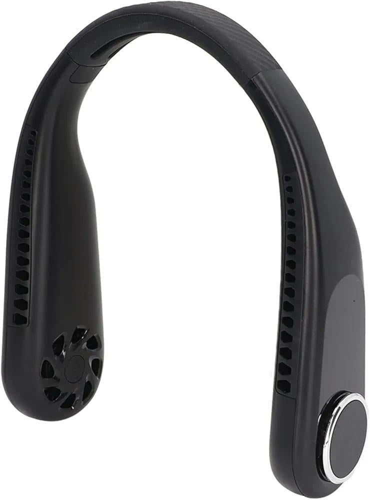 Black neckband with a microphone on a white background