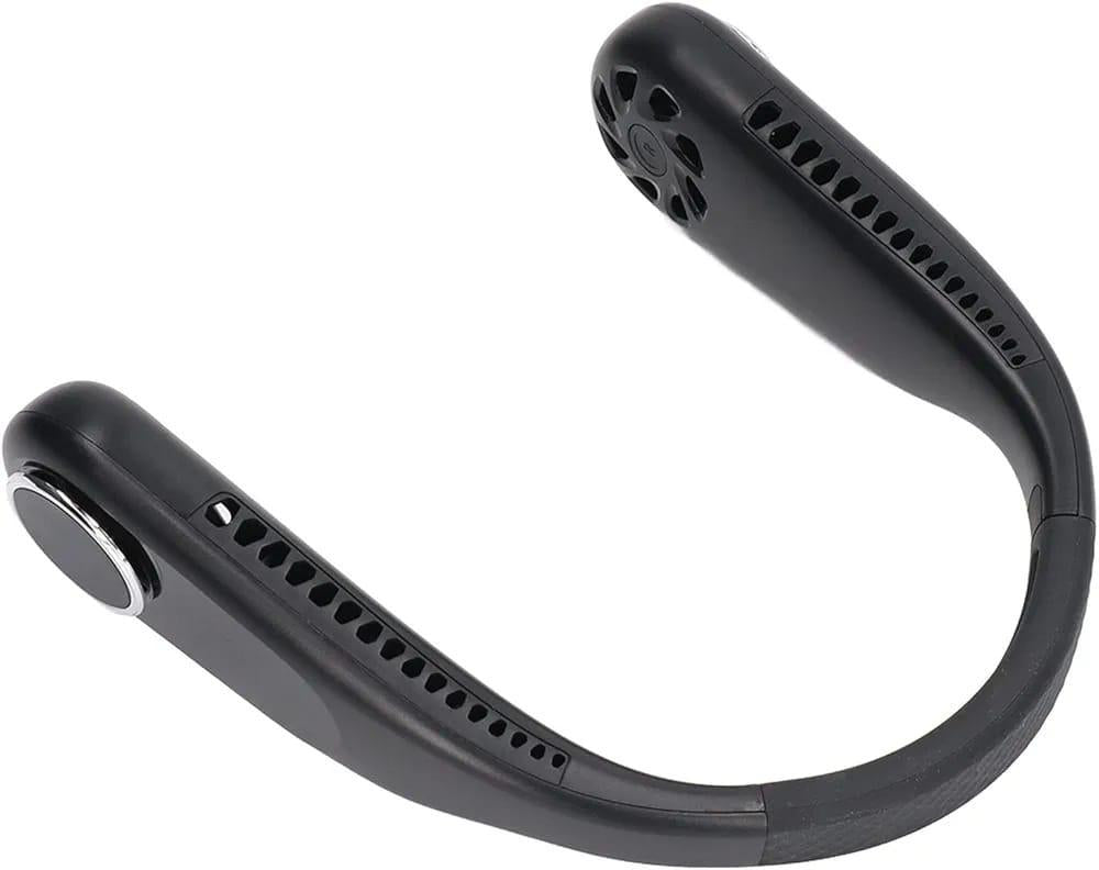 Black neckband with microphone on a white background