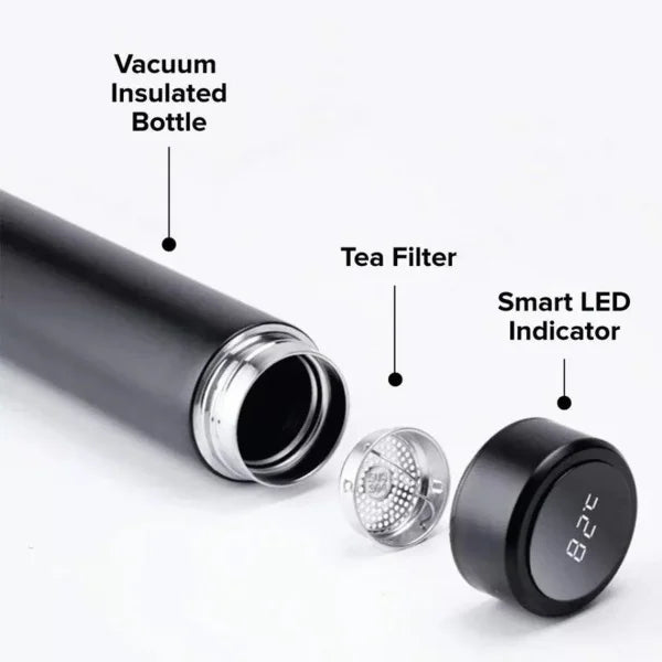 Digital Temperature Water Bottle 500ml Stainless Steel Multicolor 0